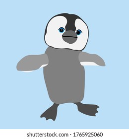 illustration of a dancing penguin cub