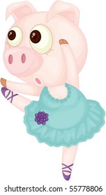 Illustration des Tanzpigs auf weißem Hintergrund
