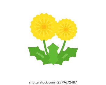Illustration of dandelion flower icon.