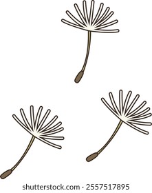 An illustration of dandelion fluff flying away