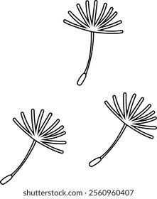 An illustration of dandelion fluff flying away
