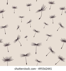 illustration with dandelion seeds seamless background
