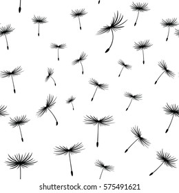 illustration with dandelion seeds seamless background