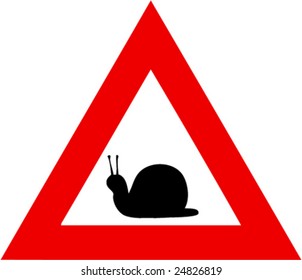 illustration of danger sign with snail
