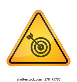 Illustration of a danger signal icon with a dart board