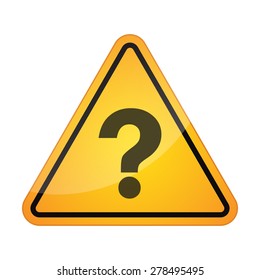 Illustration of a danger signal icon with a question sign