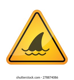 Illustration of a danger signal icon with a shark fin