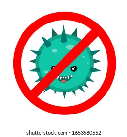 illustration of a dangerous anti coronavirus icon