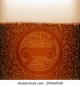 illustration of dark beer background with silhouette of car