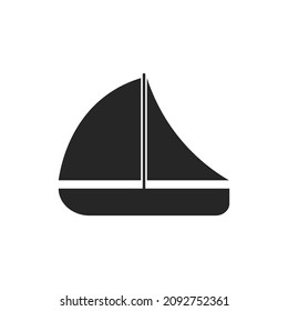 illustration of a dark colored sailboat symbol on a white background