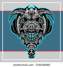 illustration of Dark devil dog in colorful