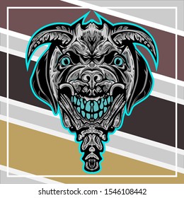 illustration of Dark devil dog in colorful