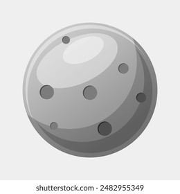 Illustration dark full moon at night Moon hole Isolated on white background