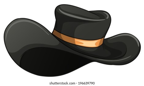 Illustration of a dark gray hat on a white background