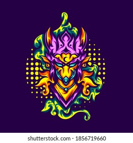 Illustration Dark Moon Guardian for merchandise, apparel or other