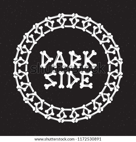 Illustration dark side of a chain of bones