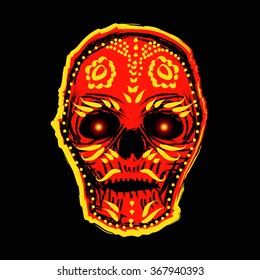 Illustration with dark skull