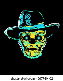 Illustration with dark skull
