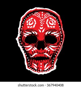 Illustration with dark skull