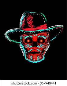 Illustration with dark skull