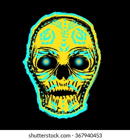 Illustration with dark skull