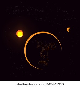 Illustration of darkside Earth at night, suitable for background or texture