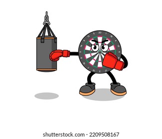 Illustration of dart board boxer , character design