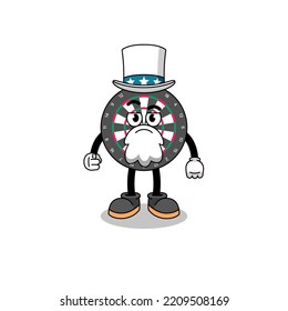 Illustration of dart board cartoon with i want you gesture , character design