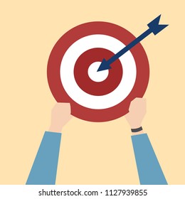 Illustration of dartboard with startup concept