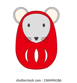 Illustration of a DAruma mouse.
