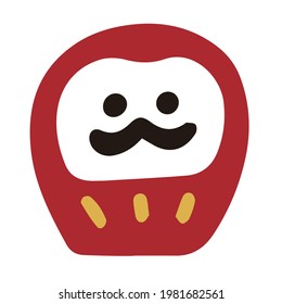 Illustration of Daruma. Vector illustration on white background.
