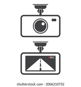 illustration of dash cam, dash cam icon, vector art.