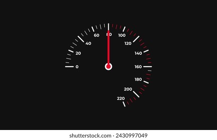 illustration of dashboard spedometer gaunge on black background