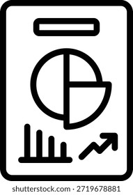 Ilustración de un panel de análisis de datos con gráficos y gráficos, ideal para presentaciones tecnológicas y de negocios.