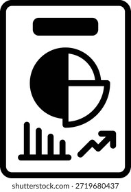 Ilustración de un panel de análisis de datos con gráficos y gráficos, ideal para presentaciones tecnológicas y de negocios.