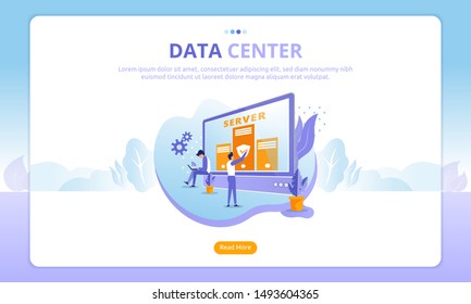 Illustration of data center for use on business landing pages