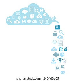 Illustration of data leakage in a a cloud, in the network.