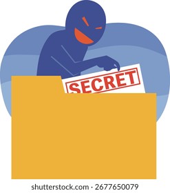 Ilustración de datos de espionaje y robo