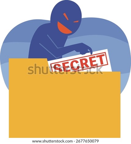 Illustration of data peeping and theft