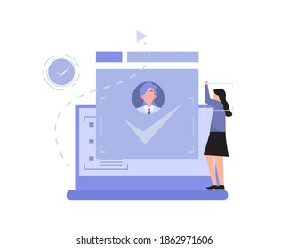illustration of data verification on line. vector