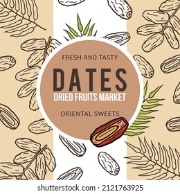 Illustration of date fruit packaging for sale