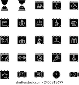 illustration Date and Schudule Icon in Solid Style