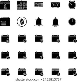 illustration Date and Schudule Icon in Solid Style