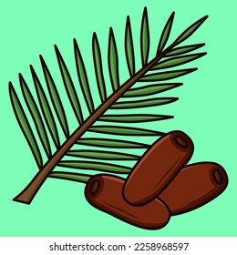 Illustration von arabischen Daten, die normalerweise im Monat Ramadan gegessen werden