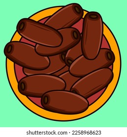 Illustration of dates from Arabic, which are usually eaten in the month of Ramadan