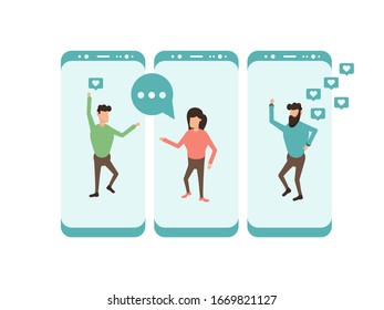 Illustration of a dating application.
