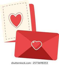 Illustration of Valentine’s Day Cards with Hearts