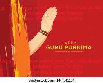 Illustration for the Day of honoring celebrating guru purnima.