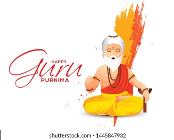 Illustration for the Day of honoring celebrating guru purnima.