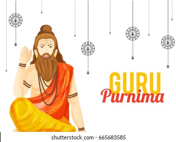 Illustration for the Day Of Honoring Celebration Guru Purnima.
